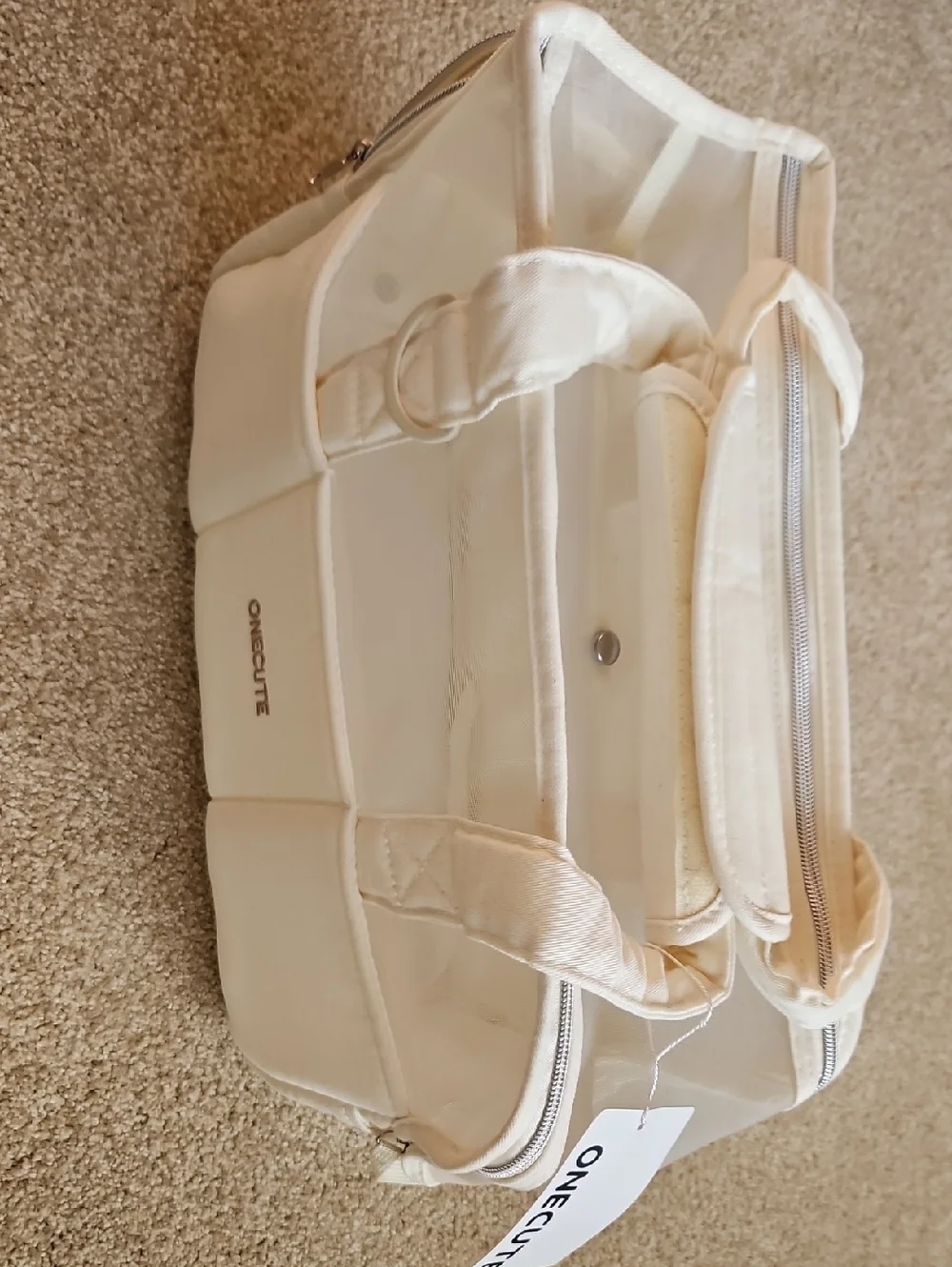 ONE CUTE NWT Cream Small Pet Carrier Bag
